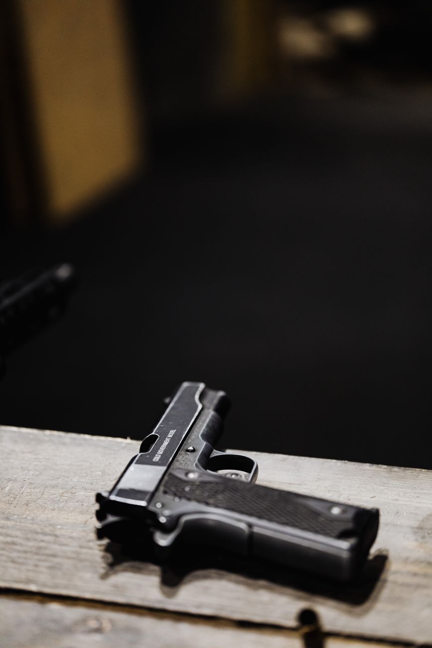 close up of pistol